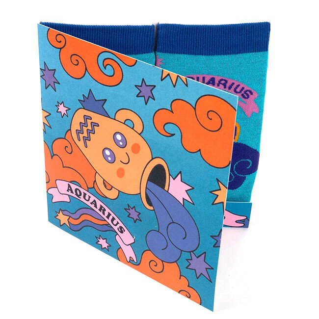 Zodiac Socks and Card Gift Set: Aquarius