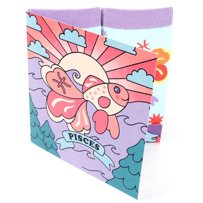 Zodiac Socks and Card Gift Set: Pisces