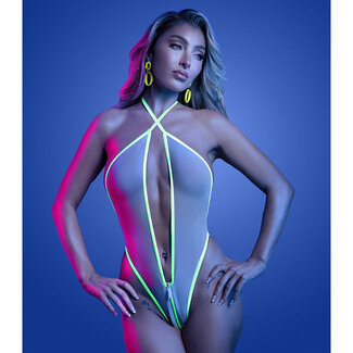 Glow Supernatural Glow-in-the-Dark Plunge Zipper Teddy GL2545