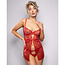 Ruby Shimmer Lace & Mesh Babydoll 2546, Red