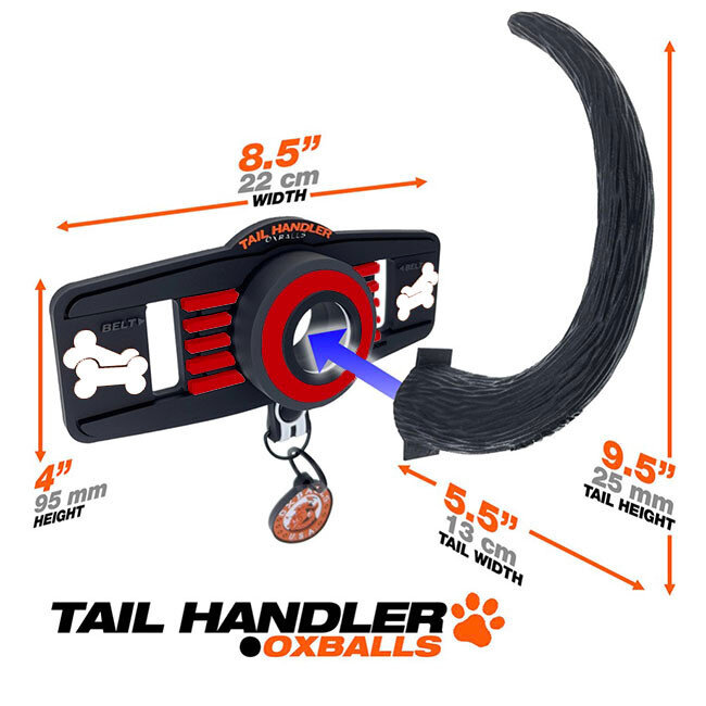 Oxballs Tail Handler Belt-Strap Show Tail, Red and Black