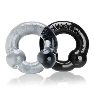Oxballs Ultraballs Cock Ring 2 Pack, Black and Clear