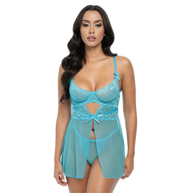 Emma Flyaway Babydoll 72-11936, Beach Blue size 1X
