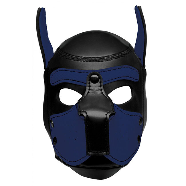 Spike Neoprene Puppy Hood, Black/Blue