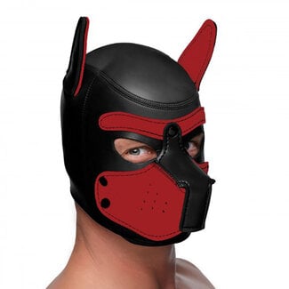 Spike Neoprene Puppy Hood, Black/Red