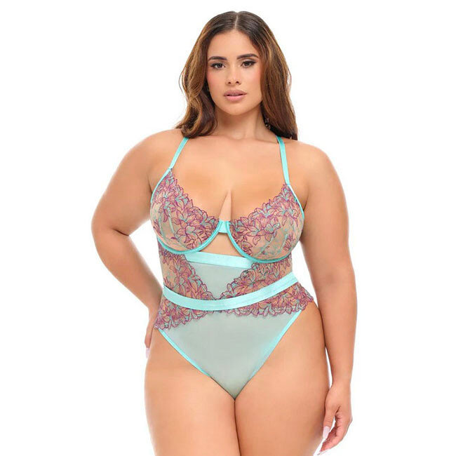 Adaline Embroidered Mesh Teddy, 51-12136