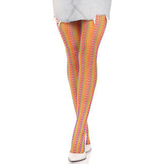 Rainbow Crochet Net Tights 9732