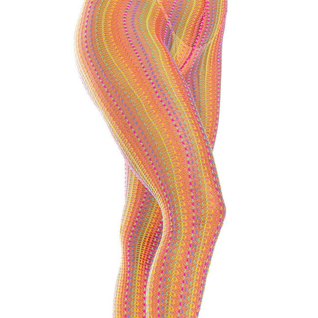 Rainbow Crochet Net Tights 9732