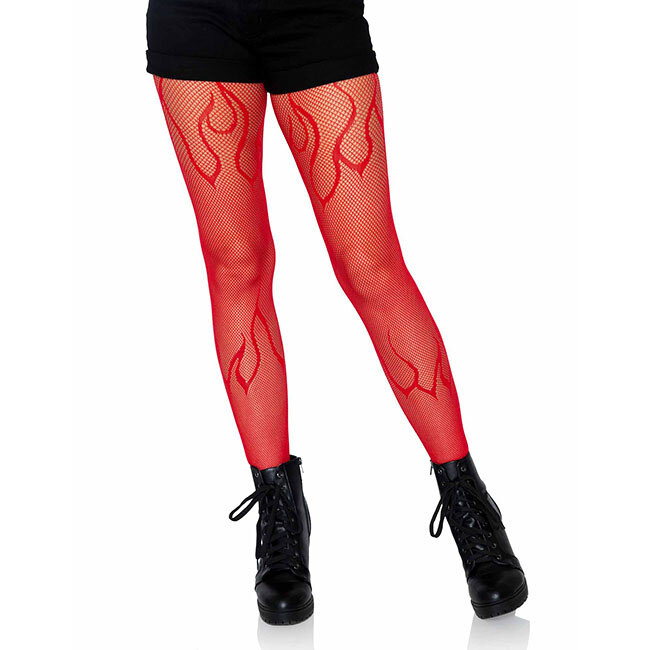 Flame Net Tights 9288, Red
