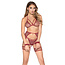 All Tied Up Shimmer Bra and Panty Set 89362, Burgundy