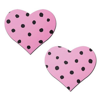 Heart w/ Polka Dot Pasties, Pink/Black