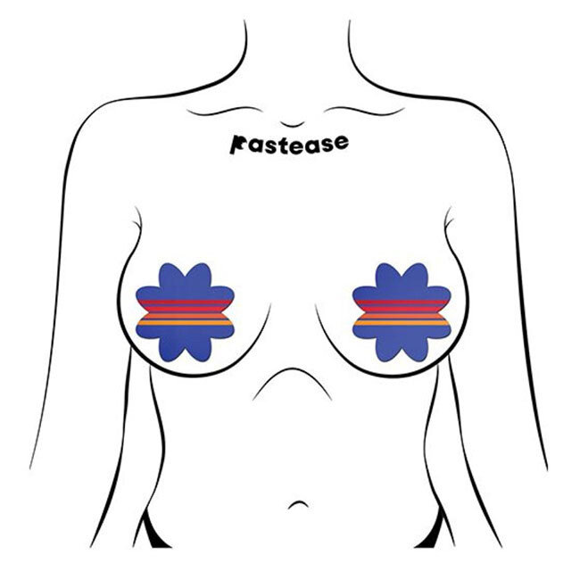 Vibrant Retro Petal Pasties Blue