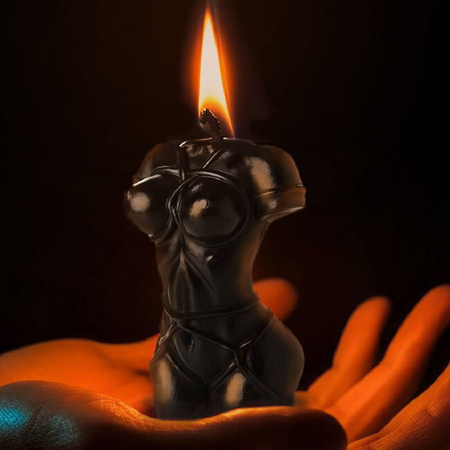 Bound Goddess Drip Candle, Black