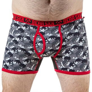 Bear Skn Boxer Brief, Red Bear Camo