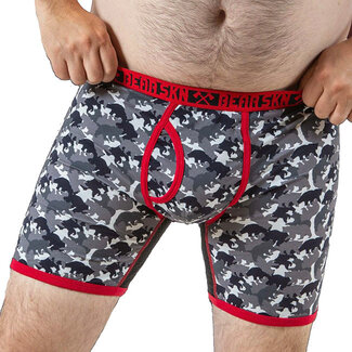 Bear Skn Long Leg Boxer Brief, Red Bear Camo