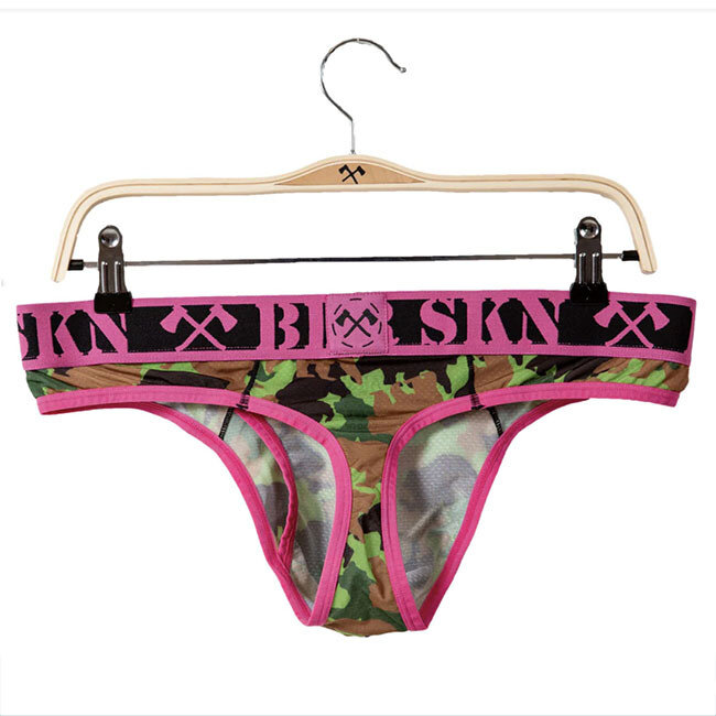 Bear Skn Thong, Flamingo and Green Camo