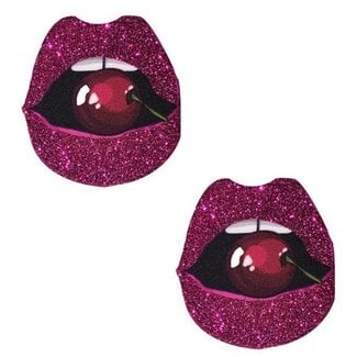Nipztix Lips with Cherry Glitter Pasties