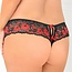 Crotchless Lace Thong with Bows 1028, Red
