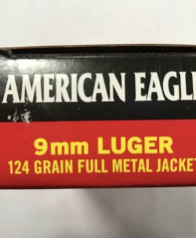 Federal 9mm luger 124 gr fmj A.E.