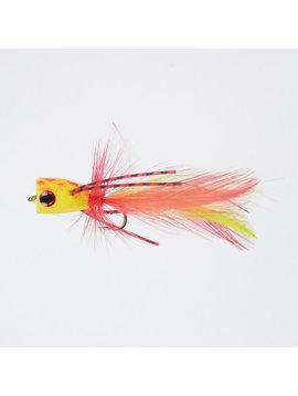 Superfly Premium Dry Fly Poppin Bug-yellow/red #06
