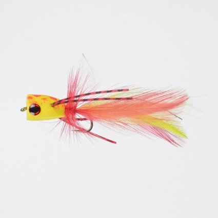 Superfly Premium Dry Fly Poppin Bug-yellow/red #06