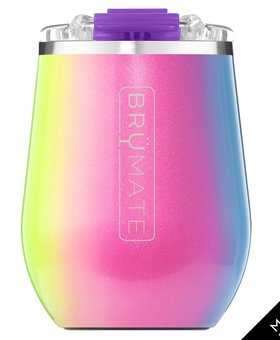 14oz Wine Tumbler Glitter Rainbow