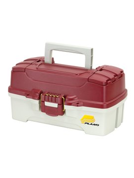 Plano 1 Tray Tackle Box - Red Metallic/Off White
