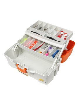 Plano Lets Fish - 2 Tray Box Ora/Off White