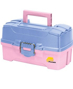 Plano Molded Box - 2 Tray Tackle Box w Dual Top Access Periwinkle/Pink