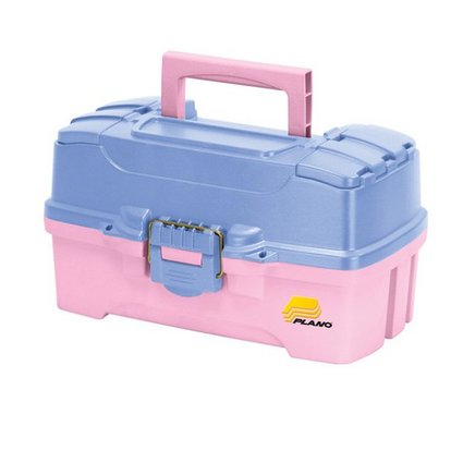 Plano Molded Box - 2 Tray Tackle Box w Dual Top Access Periwinkle/Pink