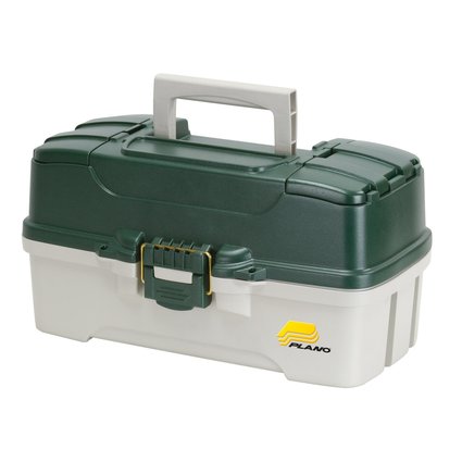 Plano 3 Tray Tackle Box - DkGreen Met./Off White