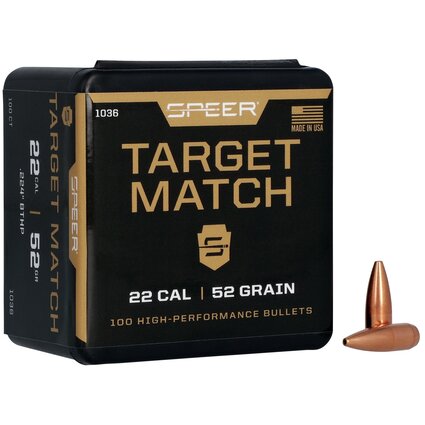 Speer Bullets 22 cal53 gr bthp # 1036