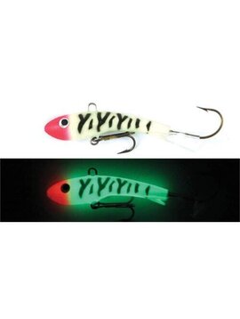 Moonshine Lures Shiver Minnow Glow Bloody Nose Sz0