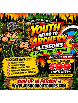 jobrook Intro Archery lessons NOV 3 Start 7:00 p.m.