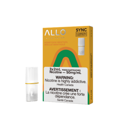ALLO SYNC POD PACK - HONEYDEW MENTHOL - 3 PACK (CLEARANCE)