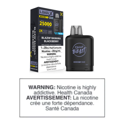 LEVEL X BOOST POD - FLAVOUR BEAST - BLAZIN' BANANA BLACKBERRY ICED