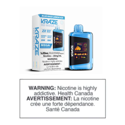 KRAZE HD MEGA DISPOSABLE - BLUE RAZZ LEMON ICE