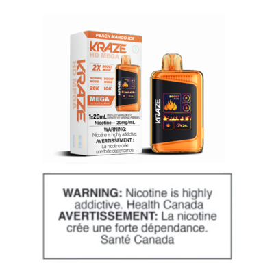 KRAZE HD MEGA DISPOSABLE - PEACH MANGO ICE (CLEARANCE)