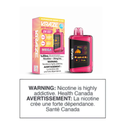 KRAZE HD MEGA DISPOSABLE - NORWEGIAN BERRY G ICE