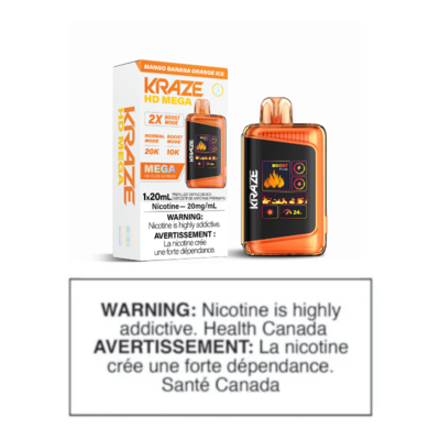 KRAZE HD MEGA DISPOSABLE - MANGO BANANA ORANGE ICE