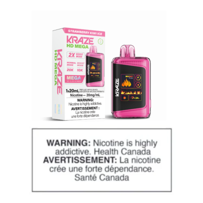 KRAZE HD MEGA DISPOSABLE - STRAWBERRY KIWI ICE (CLEARANCE)