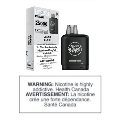 LEVEL X BOOST POD - FLAVOUR BEAST - CLEAR (CLEARANCE)