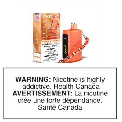 KRAZE LUNA DISPOSABLE - AMBER PEACH MANGO ICE (CLEARANCE)