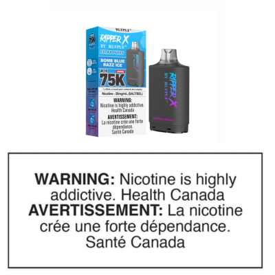 RIPPER X 75K POD - BOMB BLUE RAZZ ICE