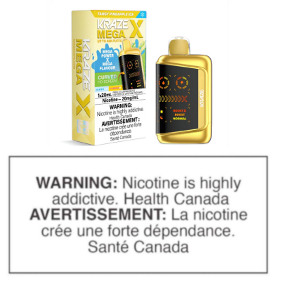KRAZE MEGA X DISPOSABLE - TANGY PINEAPPLE ICE