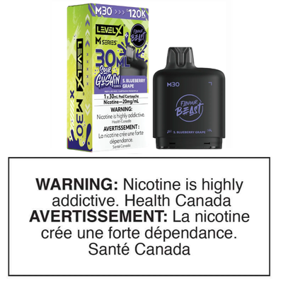 LEVEL X M SERIES POD - SOUR GUSHIN' S. BLUEBERRY GRAPE 30mL
