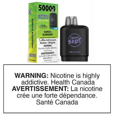 LEVEL X G2 ULTRA POD - FLAVOUR BEAST - SUPER S. BLUEBERRY ICED