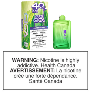 KRAZE GIGA DISPOSABLE - GRAPE CITRUS ICE