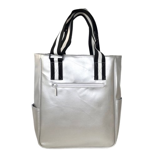 Maggie Mather Tennis Tote Silver Metallic