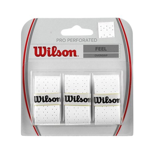 *NEU*3x Wilson Pro Overgrip Perforated Griffband weiß grip white 3er Tennis new 